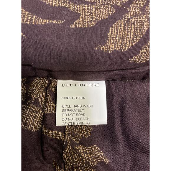 Bec + Bridge 'Desert' Brown Cotton Palm Top Size 4 - Picture 5 of 5